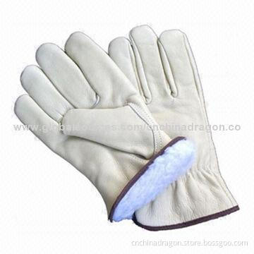 Drivers Gloves, Goat Skin Dye Leather, Cloth Hemmed Cuff